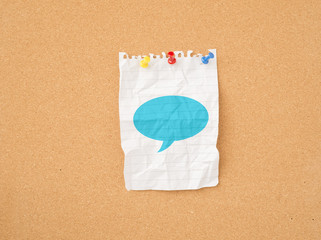 Speech bubble symbol on message board