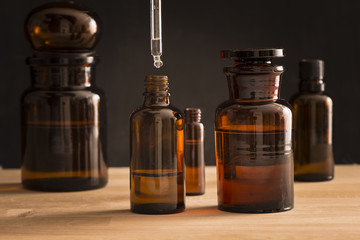 Old fashioned medicine glass bottles - 98167290