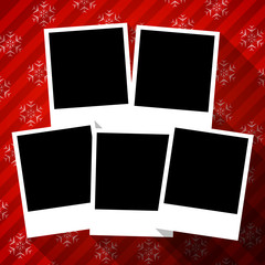 Winter holidays card with blank photo frames