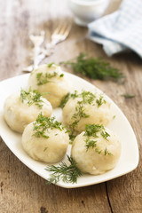 Potato dumplings with dill