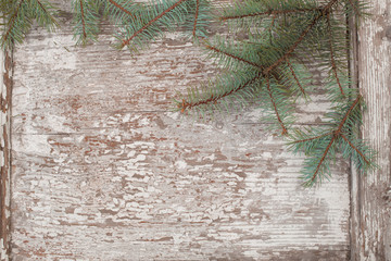 Christmas background. white wood texture