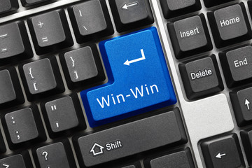 Conceptual keyboard - Win-Win (blue key)