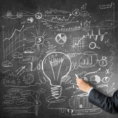 Man draw on chalkboard