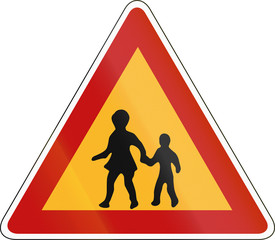 South Korea road sign - Attention - Children