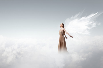 Angel girl flying high