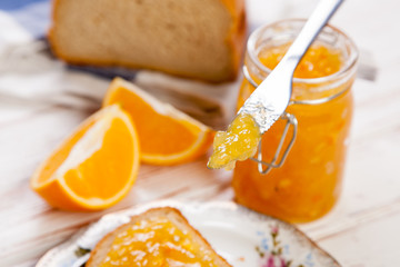 Slices of bread with jam