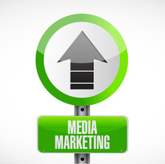 Media Marketing road sign concept