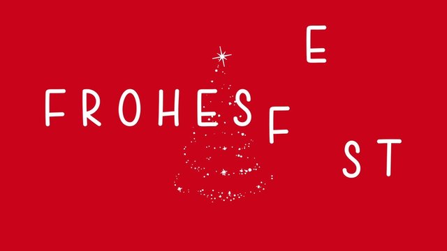 Frohes Fest fallende Buchstaben