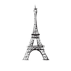 Fototapeta na wymiar Eiffel Tower Paris sketch vector outline