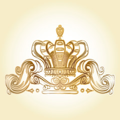 Fototapeta premium decorative elements in vintage style for decoration layout, framing, for text for advertising, vector illustration hands, crown vector