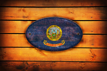 Obraz na płótnie Canvas Wooden Idaho flag.