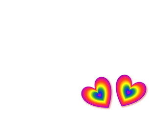 Fototapeta premium Two Rainbow Hearts.