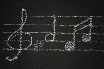 Music notes on black