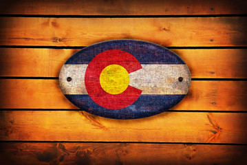 Wooden Colorado flag.