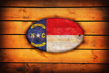 Wooden North Carolina flag.