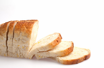 Sliced bread isolated on white background
