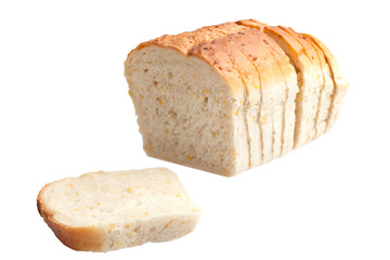 Sliced bread isolated on white background