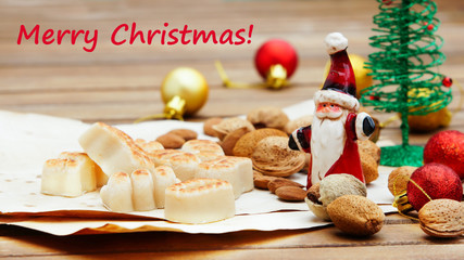 Marzipan traditional sweets christmas card