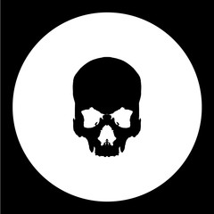 isolated human skull bones black icon eps10