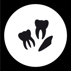 three human teeth simple black icons eps10