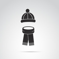 Hat and scarf vector art.