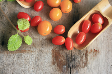 fresh tomatoes with mint leaves