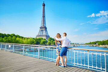 Young romantic couple having a date in Paris