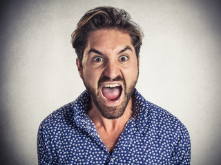 Young man screams