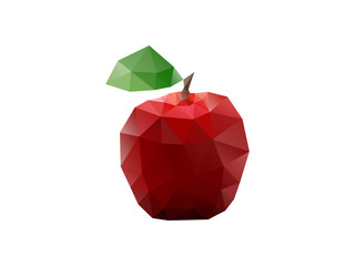 low poly triangular apple illustration
