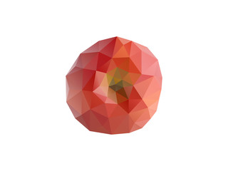 low poly triangular apple illustration