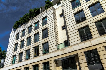 Beautiful exterior of  new building in central London at morning time