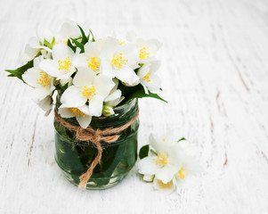  vase with jasmine flowers