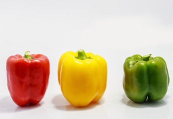 Three colored peppers