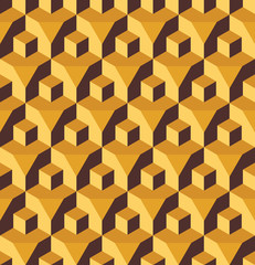 Vector modern seamless colorful geometry cube prism pattern, color abstract geometric background, pillow multicolored print, retro texture, hipster fashion design