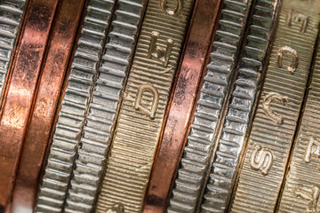 Stack of British Coins (on edge)