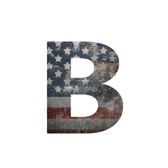 American vintage flag in letter b