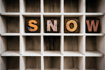 Snow Concept Wooden Letterpress Type in Drawer