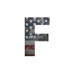 Fototapeta premium American vintage flag in letter f