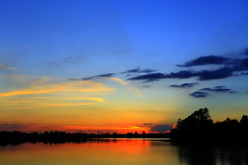 Clouds and Sunset at Amnat Charoen, Thailand.