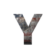 American vintage flag in letter y