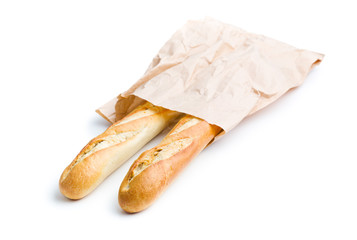 french baguettes in paper sack