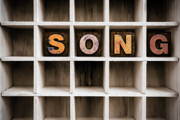 Song Concept Wooden Letterpress Type in Drawer
