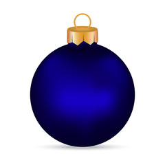 Christmas blue Christmas ball on a white background