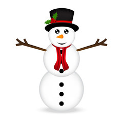 Christmas Snowman on white background
