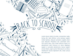 Obraz premium Hand drawn school symbols