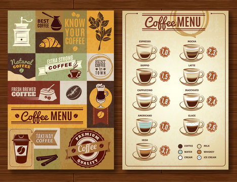 Vintage Coffee Menu 2 banners Board 