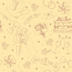 Hand drawn love symbols