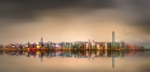Fototapeta premium Panorama of Hong Kong and Financial district