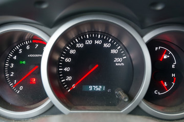 Fototapeta premium The dashboard of the car close-up