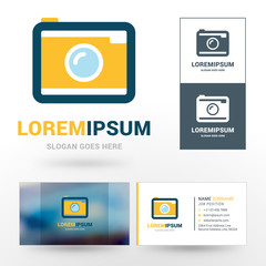 Vector Logo Template. Simple Illustration Camera. Logo for Photographer or Studio